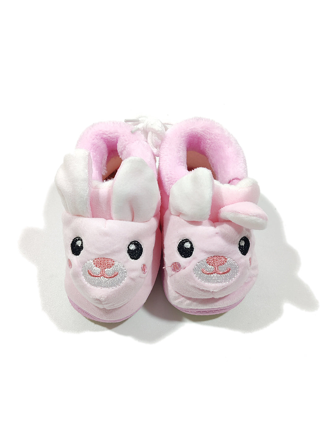 Footprints Soft First Walking Shoes For Unisex Baby Bootie with Rubber, Pink Rabit 6-9 Months