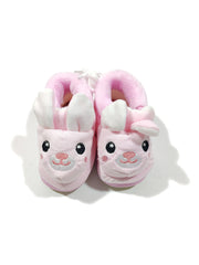 Footprints Soft First Walking Shoes For Unisex Baby Bootie with Rubber, Pink Rabit 6-9 Months