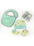 Moms Home Newborn Baby CMB, Bib and Antiskid Socks Set Combo, Gift Set -0-6 Months- Mixed Design