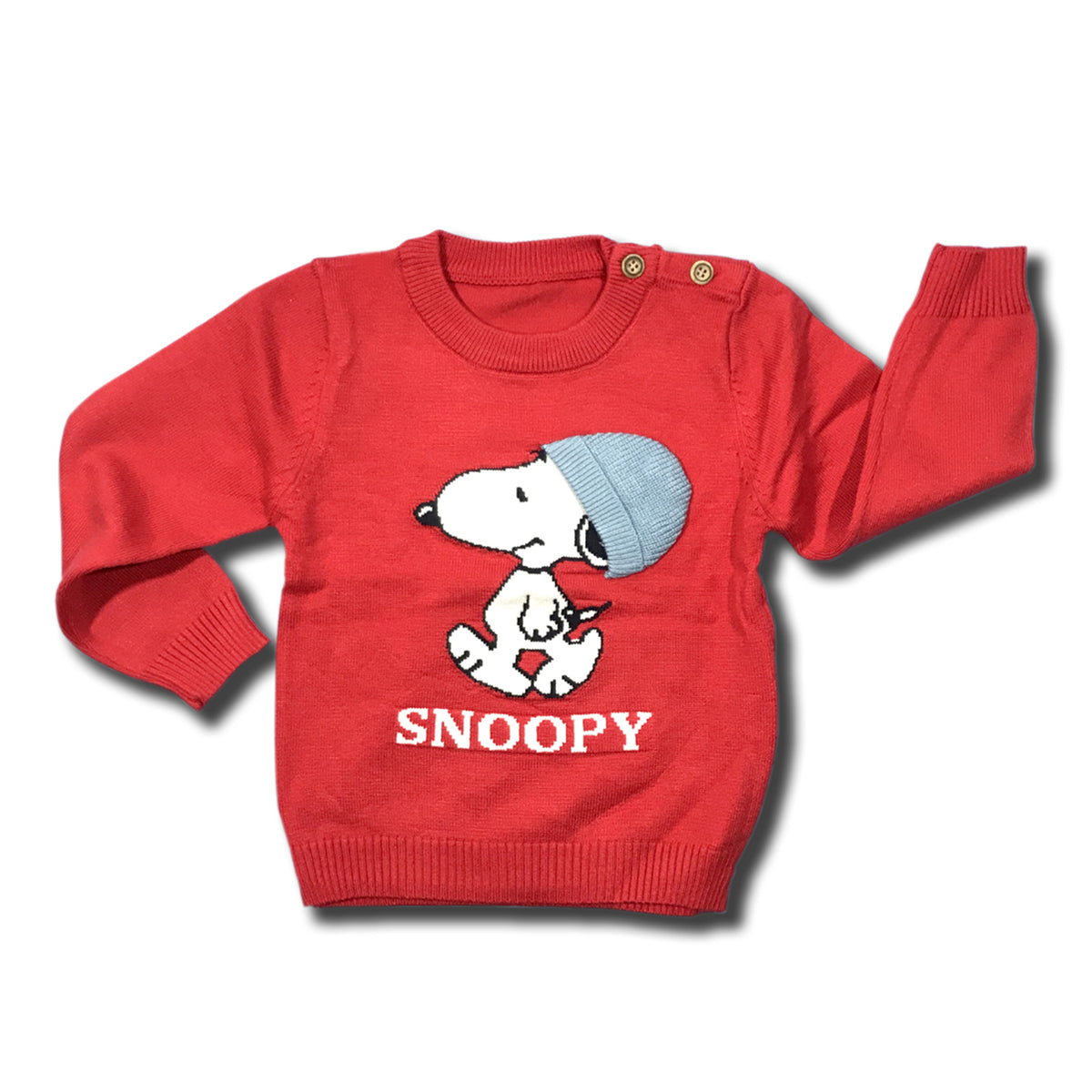 Moms Home Organic Cotton Unisex Baby Winter Sweaters Red Snoopy