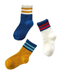 FOOTPRINTS Organic cotton Baby Socks-12-30 Months - Pack of 3 Pairs - Yellow, White, Navy