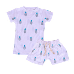 Baby Organic Cotton Unisex T-Shirt and Shorts Set - Pineapple