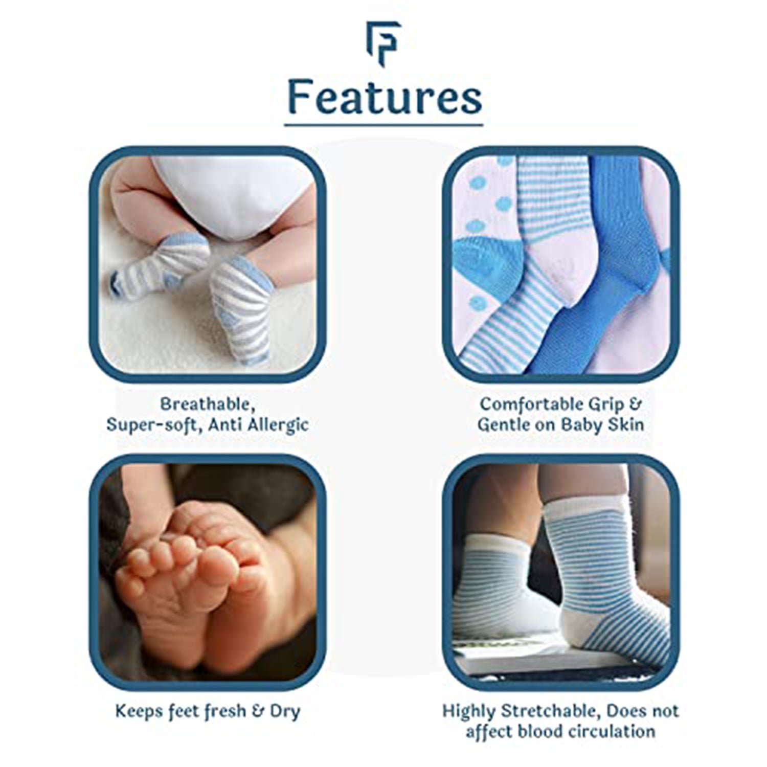 Baby Organic Feeding Nursing Gift Set - Pack of 3 Bibs, Pack of 3 Muslin Cloths and Pack of 3 Socks -(0-6 Months)