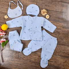 Baby Unisex Cotton Winter Gift Set 0-3 Months - Blue Mix Design