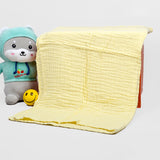Baby Super Soft Absorbent Muslin 6 Layer wash Towel-100X100 CM-(0-3 Years)-Yellow