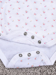 Baby Unisex Full Sleeves Onesie  - Pack of 2, Pink Flower, Pineapple - 0-3 months