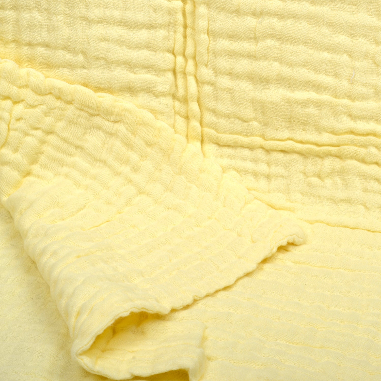 Baby Super Soft Absorbent Muslin 6 Layer wash Towel-100X100 CM-(0-3 Years)-Yellow