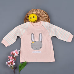 Newborn Baby's Warm Cotton Gift Set-1 Pajama and 1 Shirt- Peach
