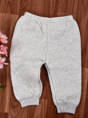 Newborn Baby's Warm Cotton Gift Set-1 Pajama and 1 Shirt- Grey
