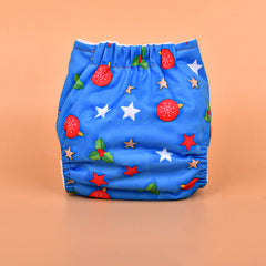 Baby Reusable Cotton Printed Pocket Diapers With 2 Inserts - Pack of 2 Star, Sun