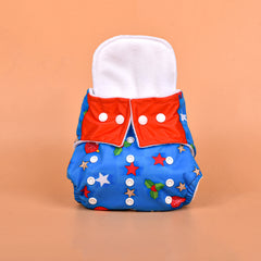 Baby Reusable Cotton Printed Pocket Diapers With 2 Inserts - Pack of 2 Star, Sun