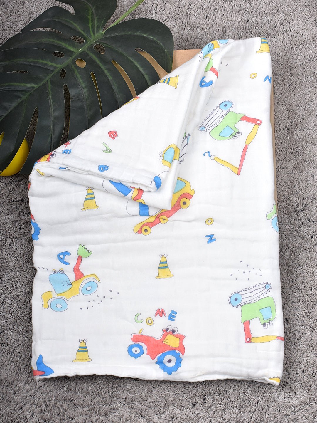 Moms Home Baby Super Soft Absorbent Muslin 6 Layer Towel Cum Blanket - Pack of 1