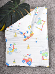 Moms Home Baby Super Soft Absorbent Muslin 6 Layer Towel Cum Blanket - Pack of 1