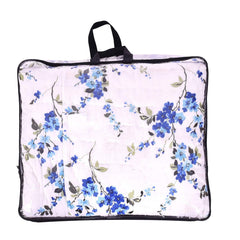 Mom's Home Organic Cotton Double Bed- Soft and Light Weight Comfortor/Quilt - Blue Floral - - 90"*108''