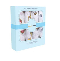 New Born Baby Organic Cotton Gift Set - 0-1 Year-1 Quilted Quilt &amp; Pack of 4 - Muslin , 1 Muslin Blanket, P3 Socks
