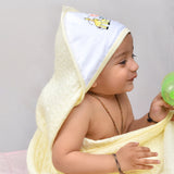 Ultra Soft Cotton Baby Hooded Towel  - Peach - 70x70 cm ( 0-3 Months )