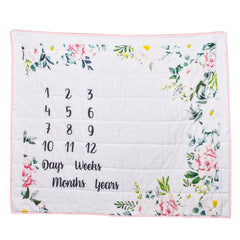 Organic Cotton Newborn Baby Milestone AC Quilt - Floral - 0-3 Years