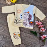 Unisex Baby's Warm Cotton Suit-1 Pajama and 1 Shirt- Designer Yellow