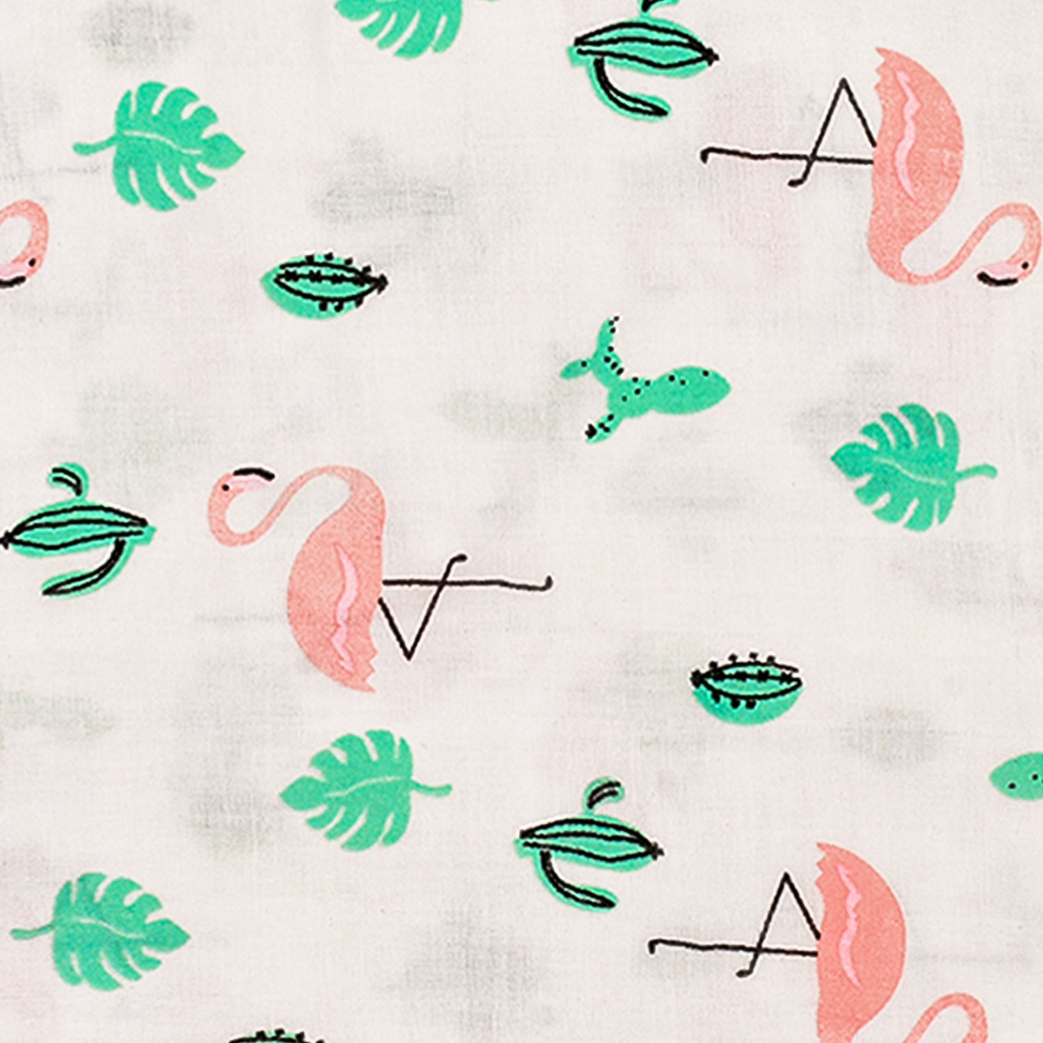 Baby Muslin Dohar- 100X100 CM-(0-3 Years)-Flamingo