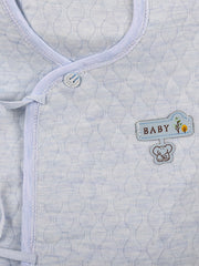 Newborn Baby's Warm Cotton Gift Set-1 Pajama and 1 Shirt- Blue