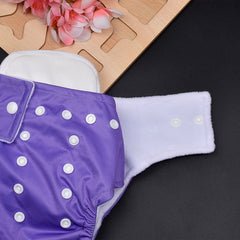 Moms Home Baby Reusable Cotton Pocket Diapers With 3 Inserts,  Adjustable 0-12 Months - Pack of 3
