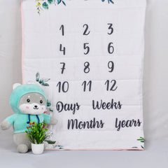 Organic Cotton Newborn Baby Milestone AC Quilt - Floral - 0-3 Years