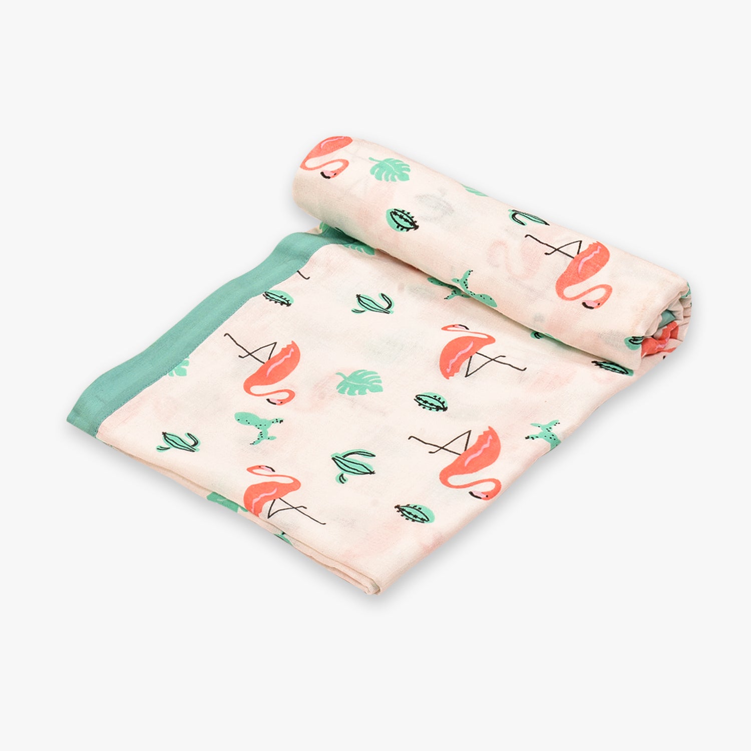 Baby Muslin Dohar- 100X100 CM-(0-3 Years)-Flamingo