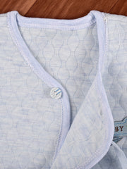 Newborn Baby's Warm Cotton Gift Set-1 Pajama and 1 Shirt- Blue