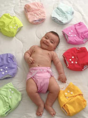 Baby Reusable Cotton Printed Pocket Diapers With 2 Inserts - Pack of 2 Mix Design