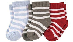 FOOTPRINTS Organic cotton Baby Boy Girls Kids Socks-12-30 Months - Pack of 8 Pairs -P3 Stripes &amp; P5 Blue