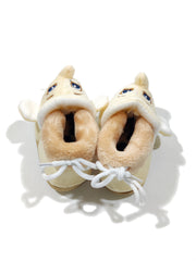 Footprints Soft First Walking Shoes For Unisex Baby Bootie with Rubber, Beige Elephant 6-9 Months