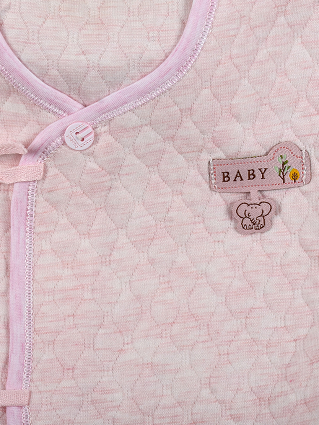 Newborn Baby's Warm Cotton Gift Set-1 Pajama and 1 Shirt- Pink