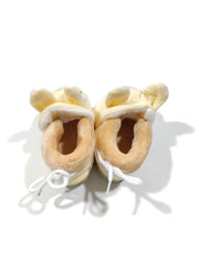 Footprints Soft First Walking Shoes For Unisex Baby Bootie with Rubber, Beige Rabit 6-9 Months