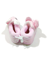 Footprints Soft First Walking Shoes For Unisex Baby Bootie with Rubber, Pink Rabit 6-9 Months