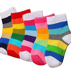 FOOTPRINTS Organic Cotton Big Dots and Rainbow Socks (Multicolour, 3-5 Years) - Pack of 6 Pairs