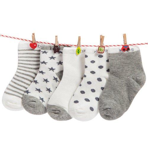 FOOTPRINTS Organic cotton Baby Socks- 12-30 Months - Pack of 5 Pairs