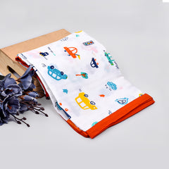 Baby Muslin Dohar- 100X100 CM-(0-3 Years)-Car