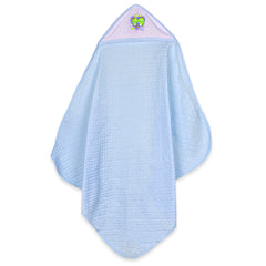 Ultra Soft Cotton Baby Hooded Towel  -Blue - 70x70 cm ( 0-3 Months )