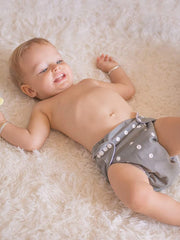 Baby Reusable Cotton Pocket Diapers With 5 Inserts, Adjustable 0-12 Months - Pack of 5