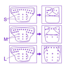 Baby Reusable Cotton Pocket Diapers- Pack of 4 and 4 Inserts - Size Adjustable -0-24 Months