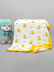 Baby Muslin 6 Layer Wash Towel- 100X100 CM - (0-3 Years) and Pack of 5 Napkins