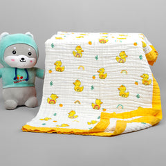 Baby Muslin 6 Layer Wash Towel- 100X100 CM - (0-3 Years) and Pack of 5 Napkins
