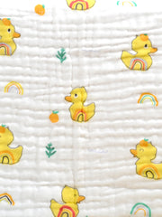 Baby Muslin 6 Layer Wash Towel- 100X100 CM - (0-3 Years) and Pack of 5 Napkins