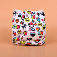 Baby Reusable Cotton Printed Pocket Diapers With 2 Inserts - Pack of 2 Mix Design