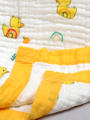 Baby Muslin 6 Layer Wash Towel- 100X100 CM - (0-3 Years) and Pack of 5 Napkins