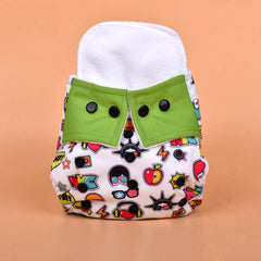 Baby Reusable Cotton Printed Pocket Diapers With 2 Inserts - Pack of 2 Mix Design