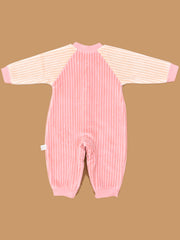 BABY WARM COTTON UNISEX  FULL LENGTH ROMPER - PINK