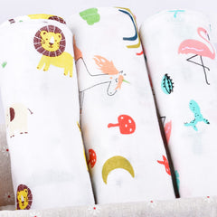 Mom's Home Baby Swaddle Wrap Organic Muslin cotton - 100x100 cm - Pack of 3 - Jungle,Unicorn,Flamingo