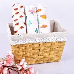 Baby Swaddle Wrap Organic Muslin cotton - 100x100 cm - Pack of 3 -Watermelon, Flamingo, Icecream