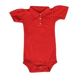 Baby Girls Organic Cotton  Tshirt Bodysuit - Pack of 3- Red Blue Grey